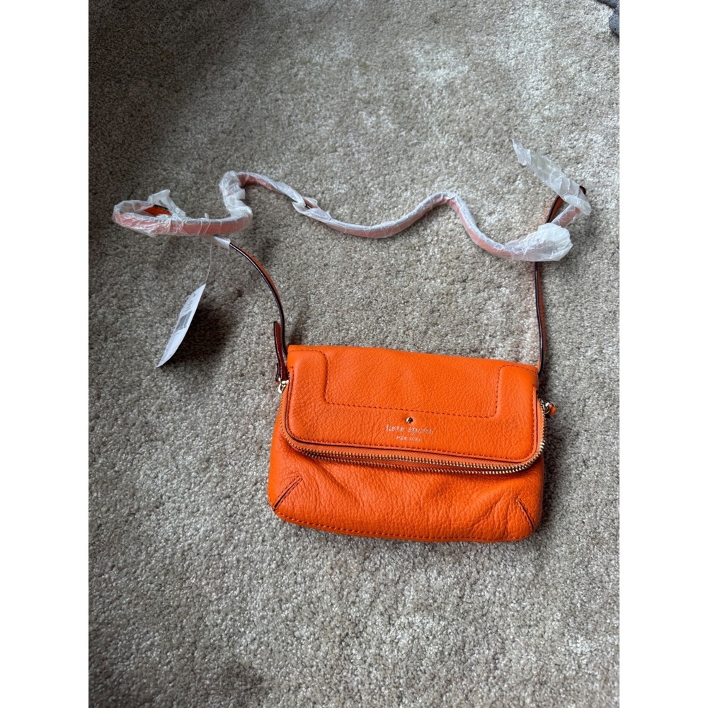 Kate Spade Mariana Mansfield Orange Pebbled Leather Crossbody PWRU3115